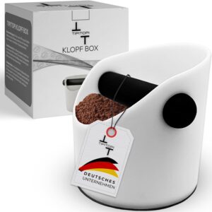 TIPITOPI Kaffee Klopf Box weiß – Knock Box, Abschlagbehälter für Siebträgermaschinen