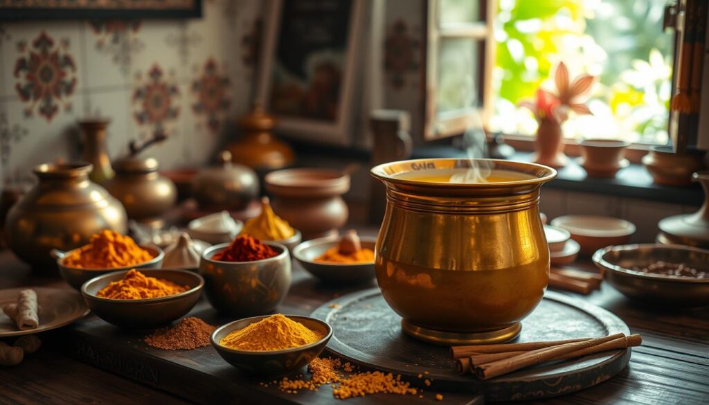 Traditionelle Zubereitung Von Goldener Milch